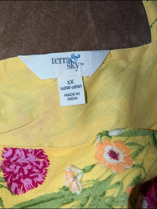 Yellow Cotton Floral Dress Time And Tru - Picture 8 of 9